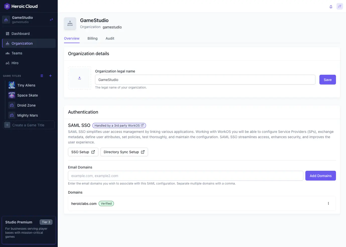 SAML configuration in Heroic Cloud 2.0