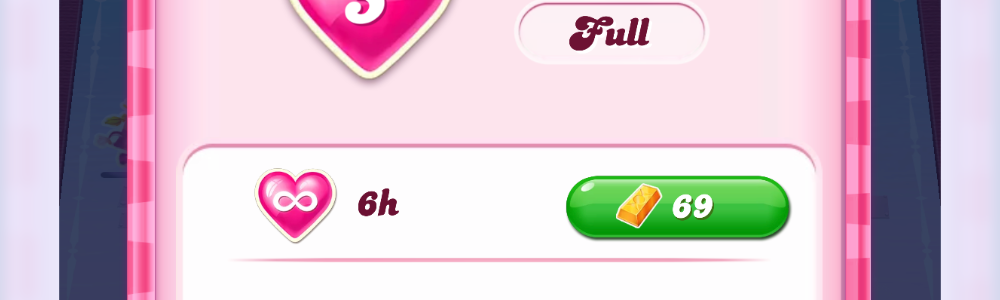 Infinite energy modifier available for purchase in Candy Crush by King.