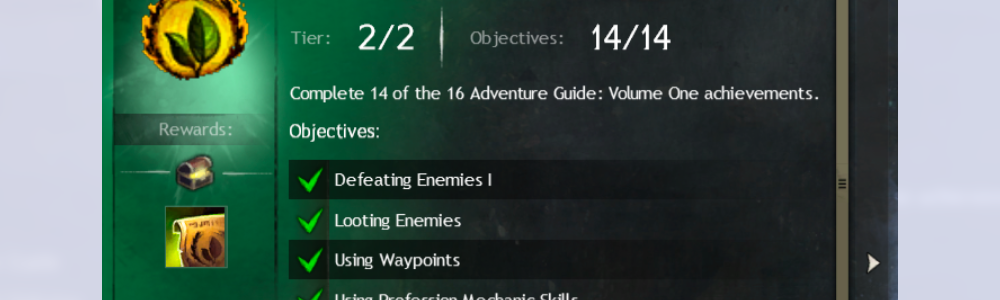 Sub achievements are used to reward players for completing multiple achievements in Guild Wars 2 by ArenaNet.