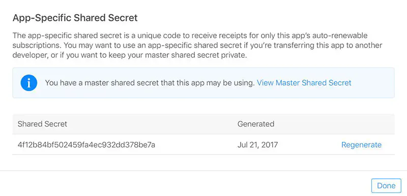 Apple App Store Connect 공유 암호