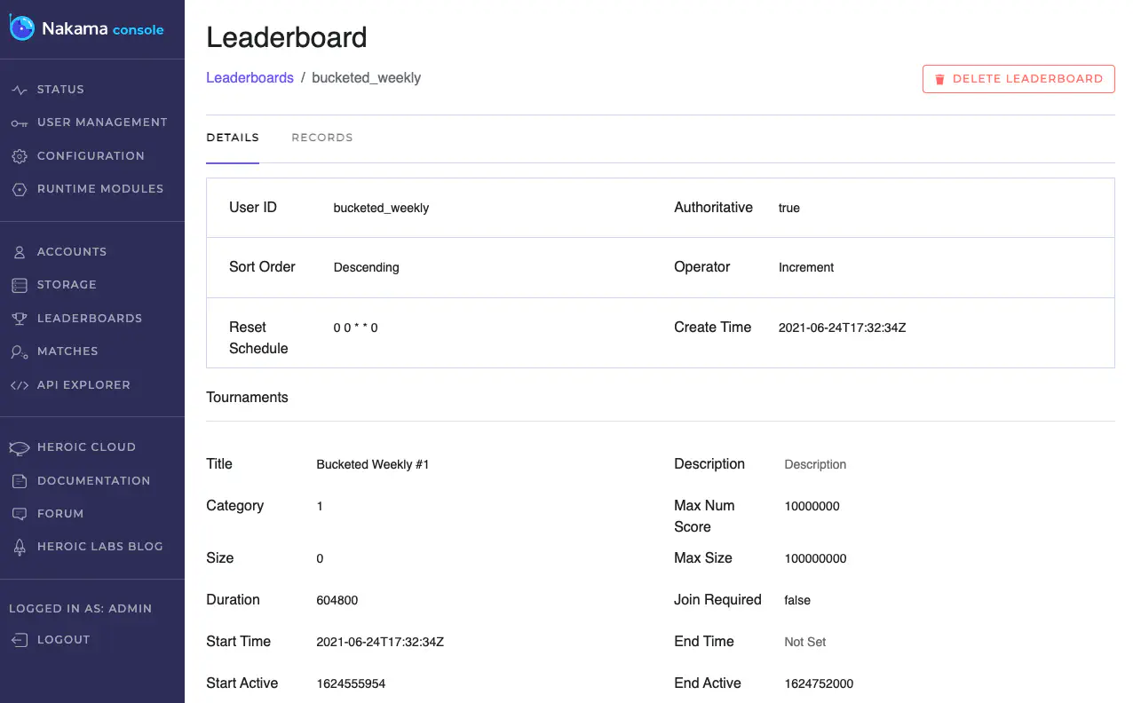 Bucketed Leaderboard