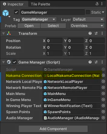 Fish Game GameManager object