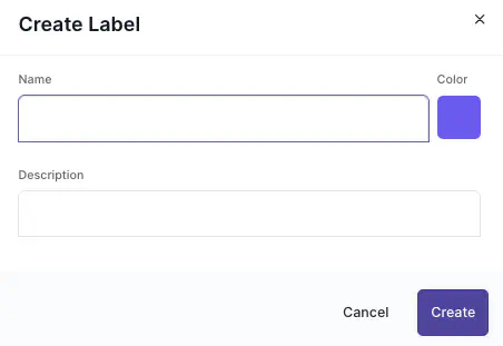 Creating a new Category Label under Taxonomy → Labels