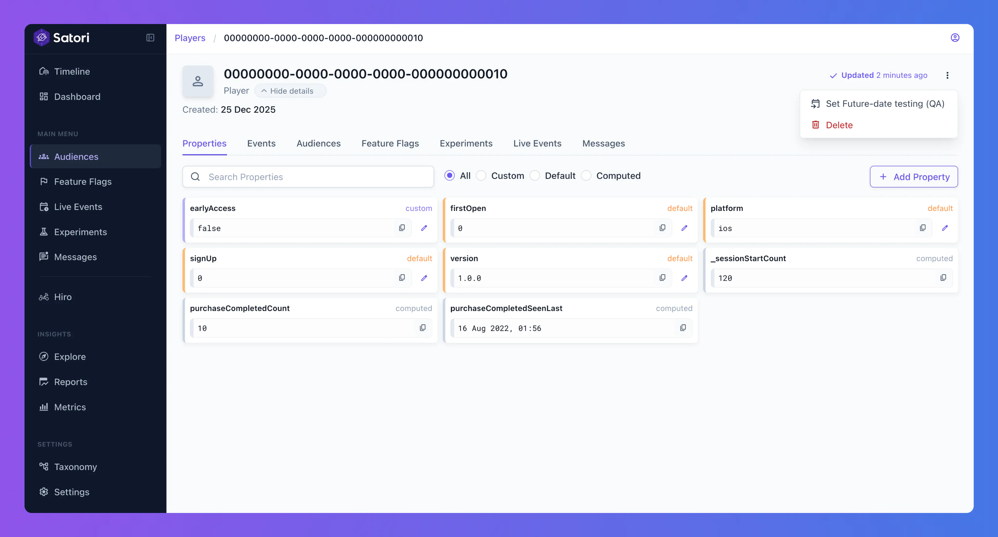 Identities Future-date Testing