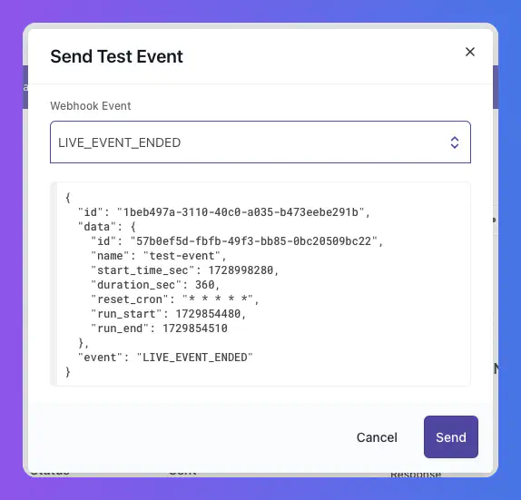 Send Test Event