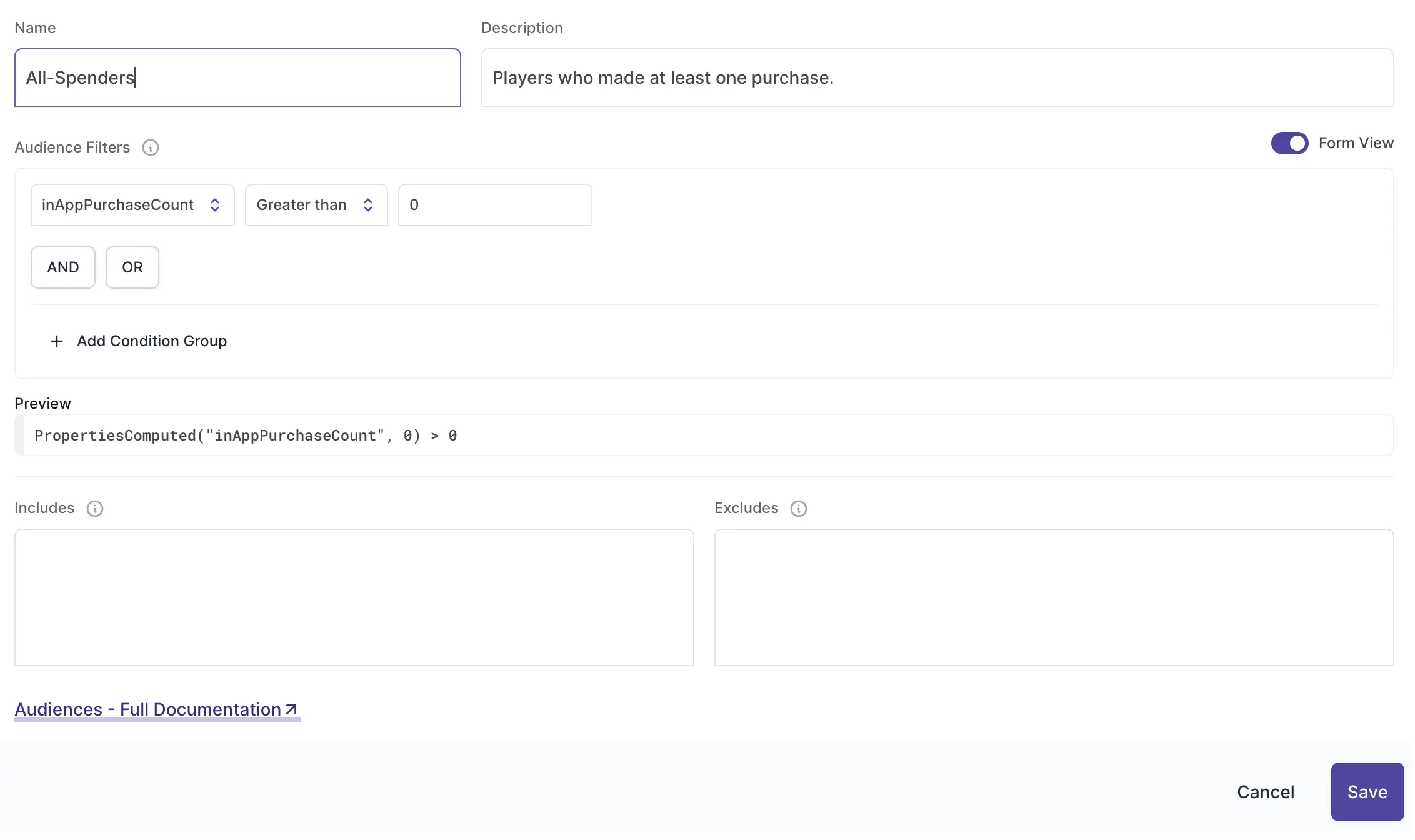 Creating the audience