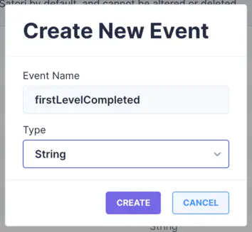 Creating the firstLevelCompleted event
