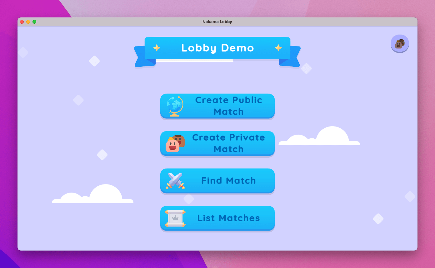 A fully functional lobby system with public/private matches, friend invites, lobby chat and ready up functionality