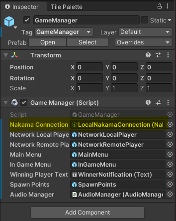 Fish Game GameManager object