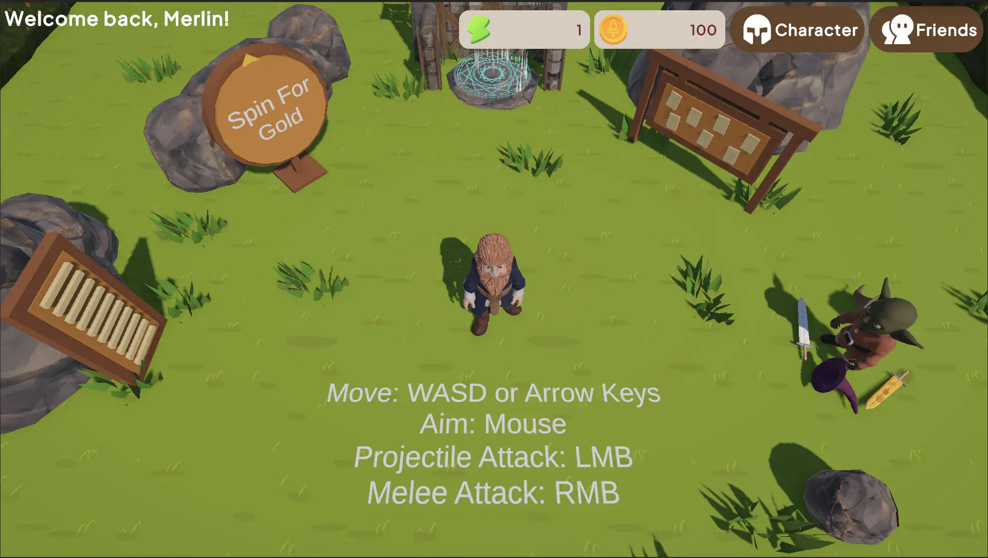 The lobby in Mage Mayhem