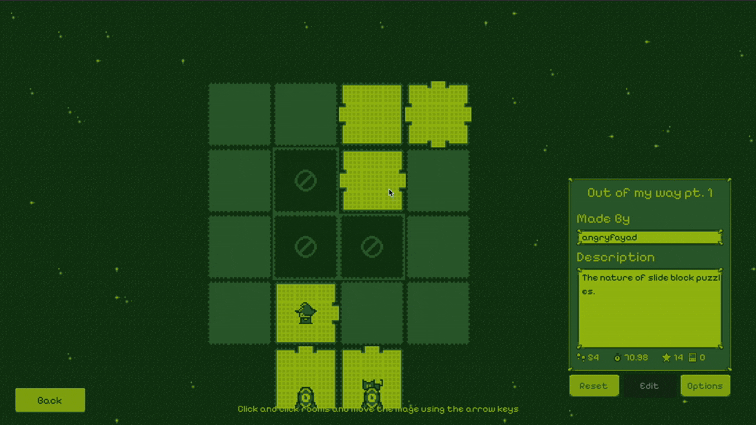 Sliding rooms into place to guide the mage through a Pocketbound level
