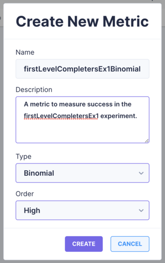 Creating the firstLevelCompletersEx1Binomial metric
