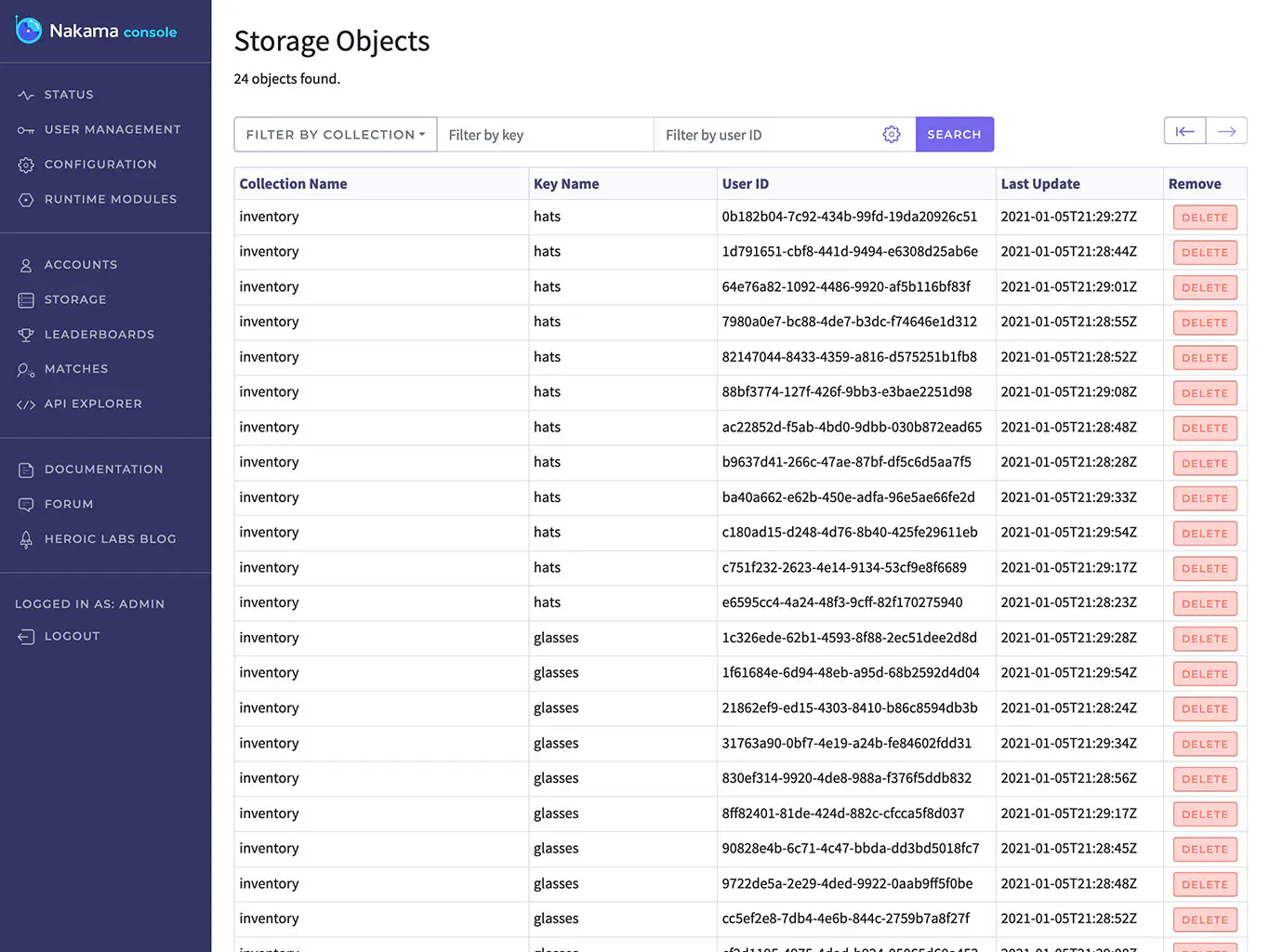 Storage Objects