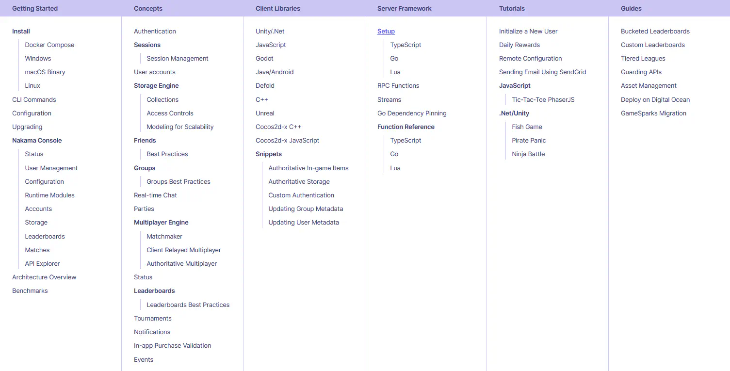 Heroic Labs Documentation Information Architecture