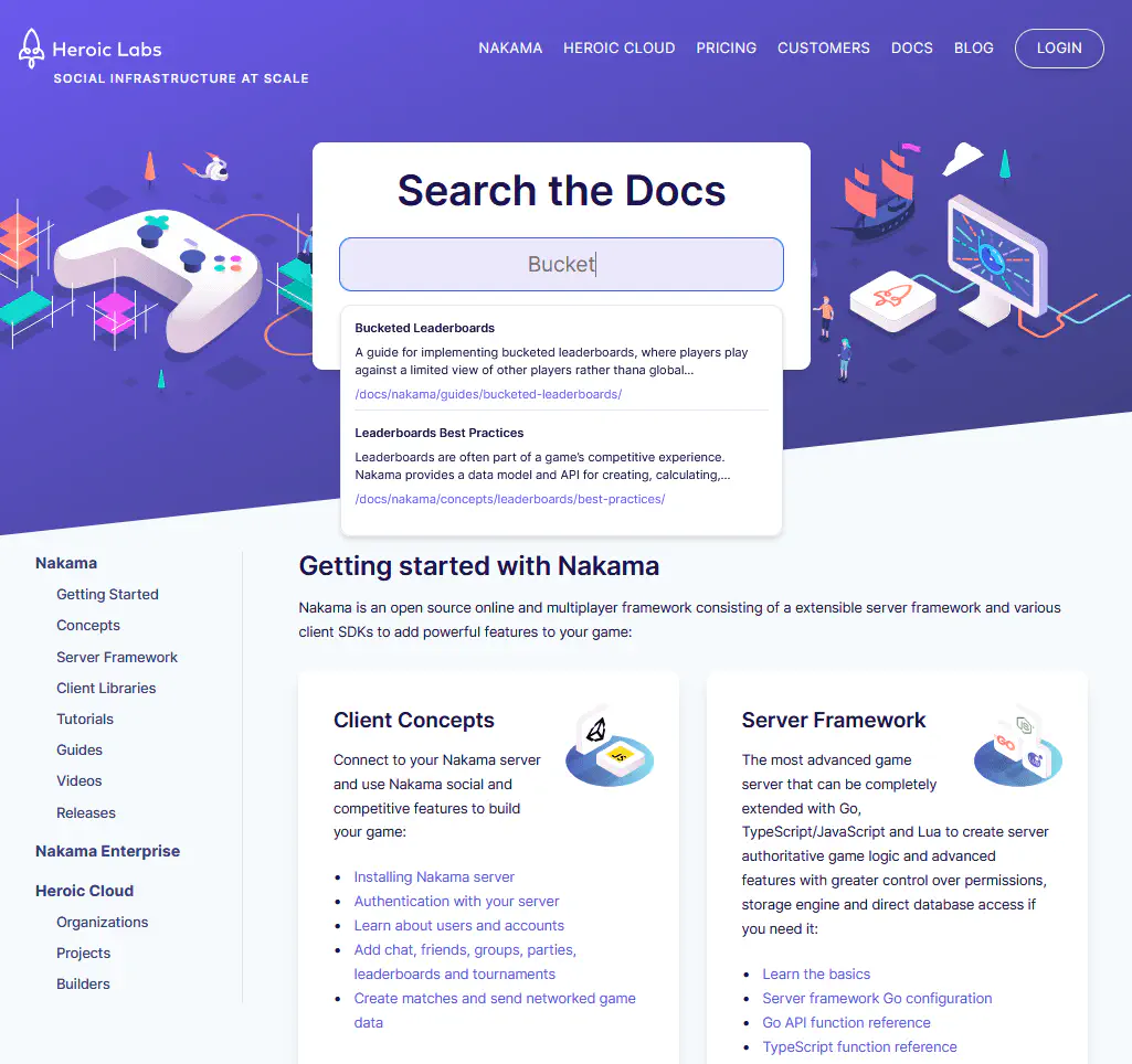 Heroic Labs Documentation Homepage