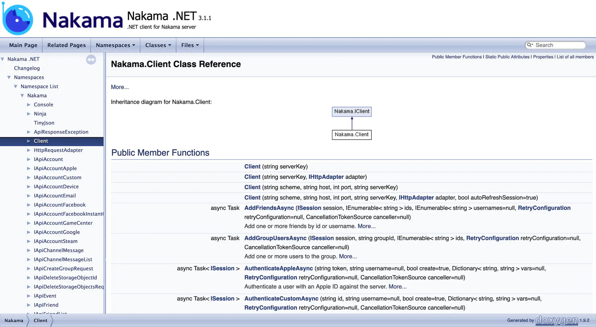 Client API Reference