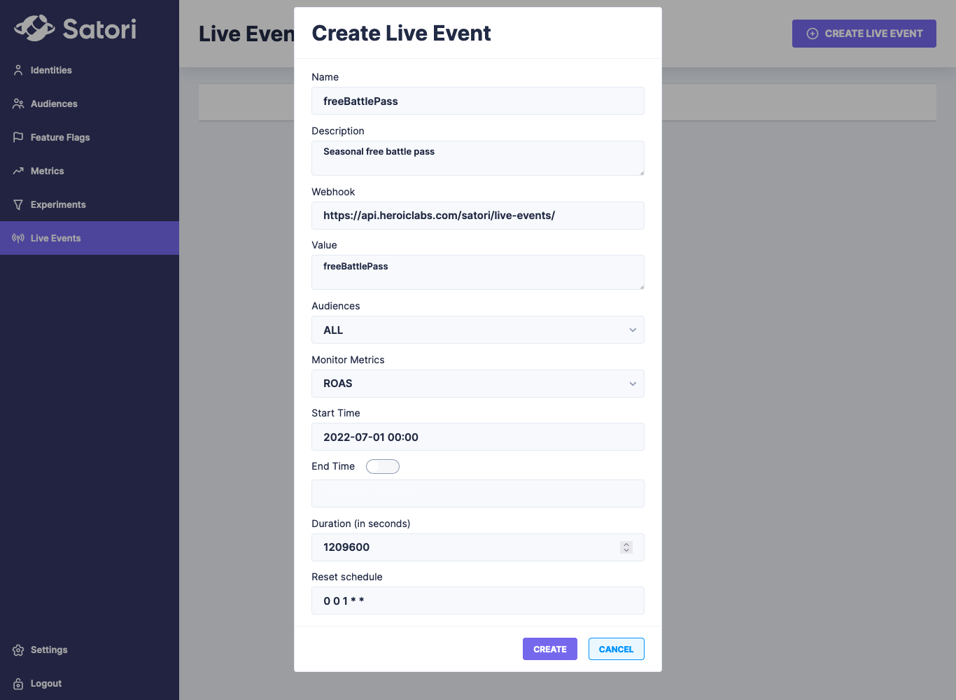 Creating Live Events